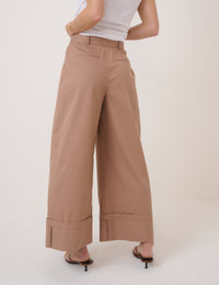 Beige High Waisted Trousers