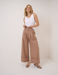 Beige High Waisted Trousers
