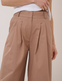 Beige High Waisted Trousers