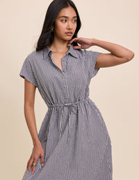 Black and White Gingham Mason Shirt Midi Dress
