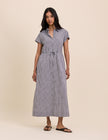 Black and White Gingham Mason Shirt Midi Dress