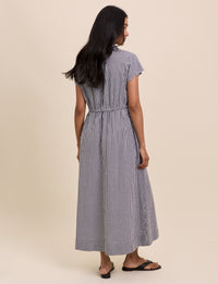 Black and White Gingham Mason Shirt Midi Dress
