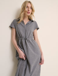 Black and White Gingham Mason Shirt Midi Dress