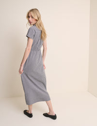 Black and White Gingham Mason Shirt Midi Dress