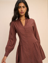 Brown Long Sleeve Roen Mini Dress