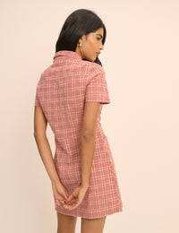 Red and Cream Check Lorna Mini Dress