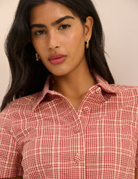 Red and Cream Check Lorna Mini Dress