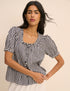 Blue Gingham Puff Sleeve Lumi Blouse