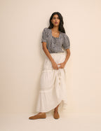 Blue Gingham Puff Sleeve Lumi Blouse