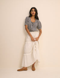 Blue Gingham Puff Sleeve Lumi Blouse