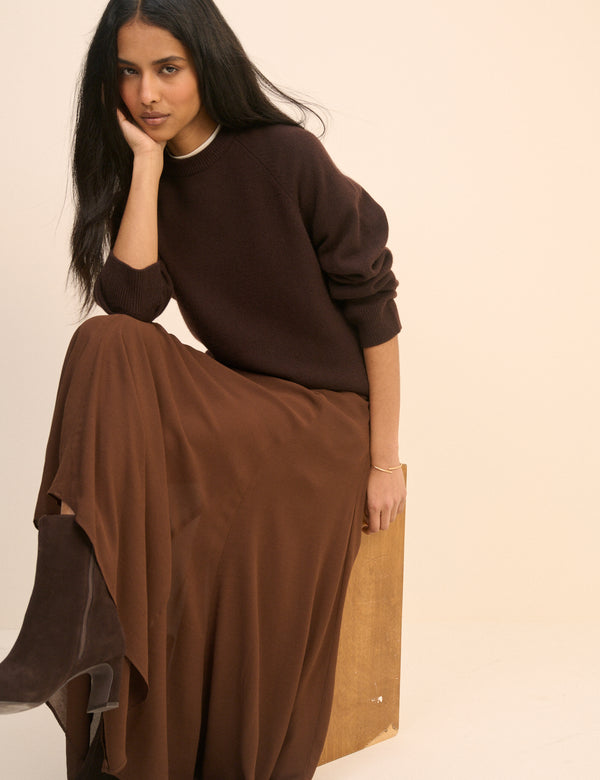 Brown Selene Maxi Skirt