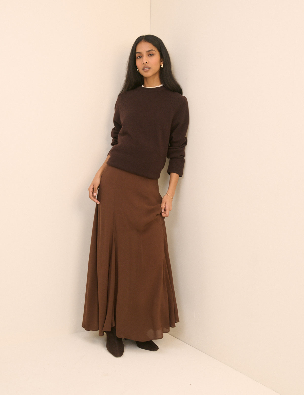 Brown Selene Maxi Skirt