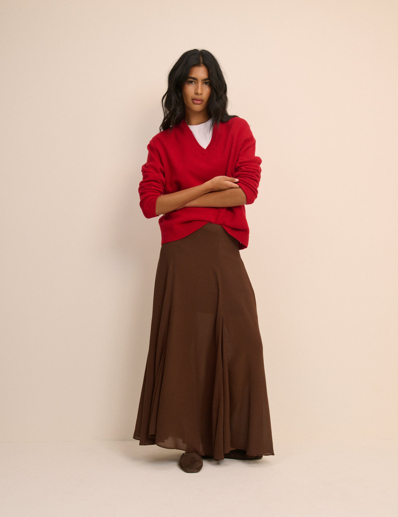 Brown Selene Maxi Skirt