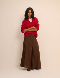 Brown Selene Maxi Skirt