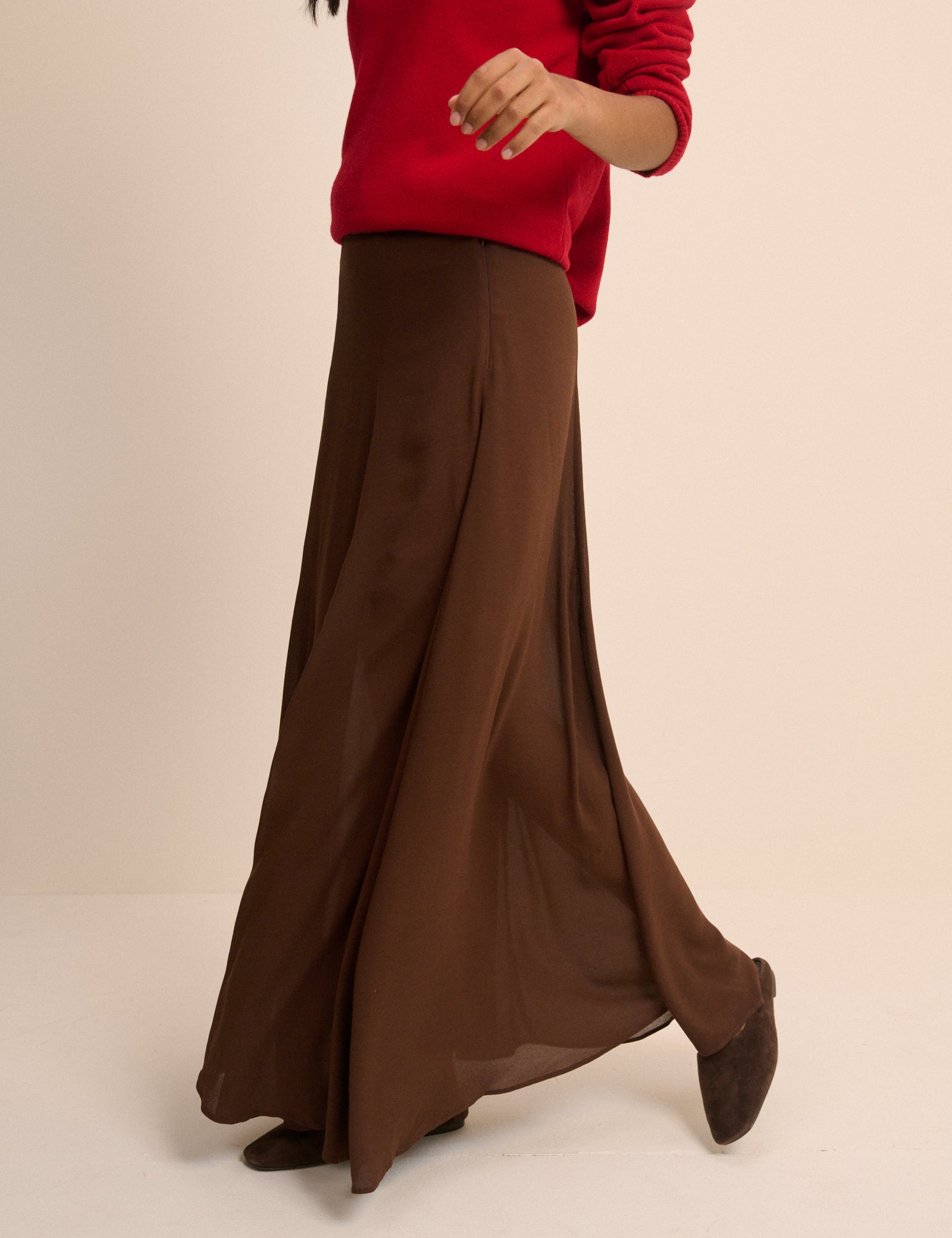 Brown Selene Maxi Skirt