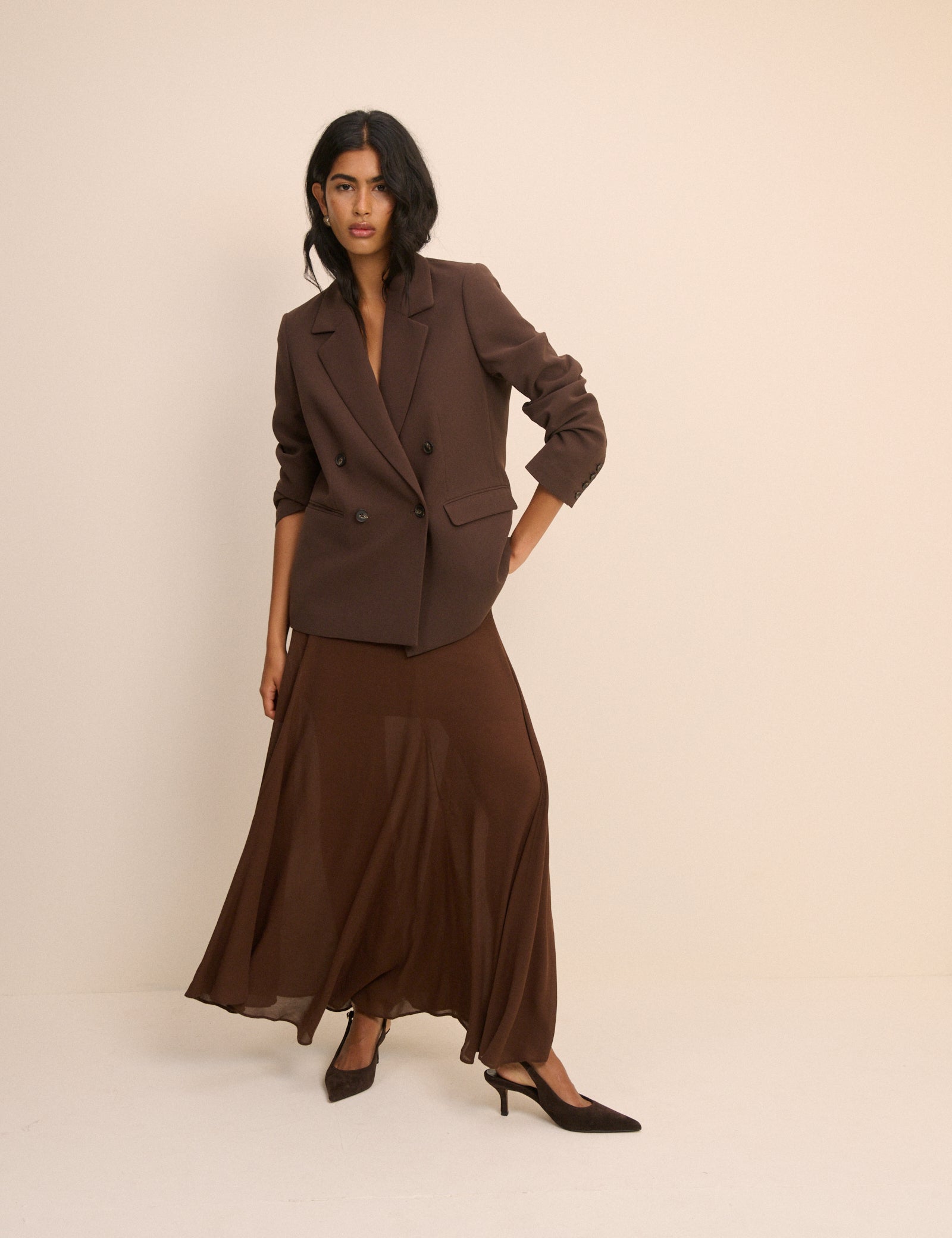 Brown Selene Maxi Skirt