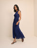 Navy Ruched Mesh Tammy Midi Dress