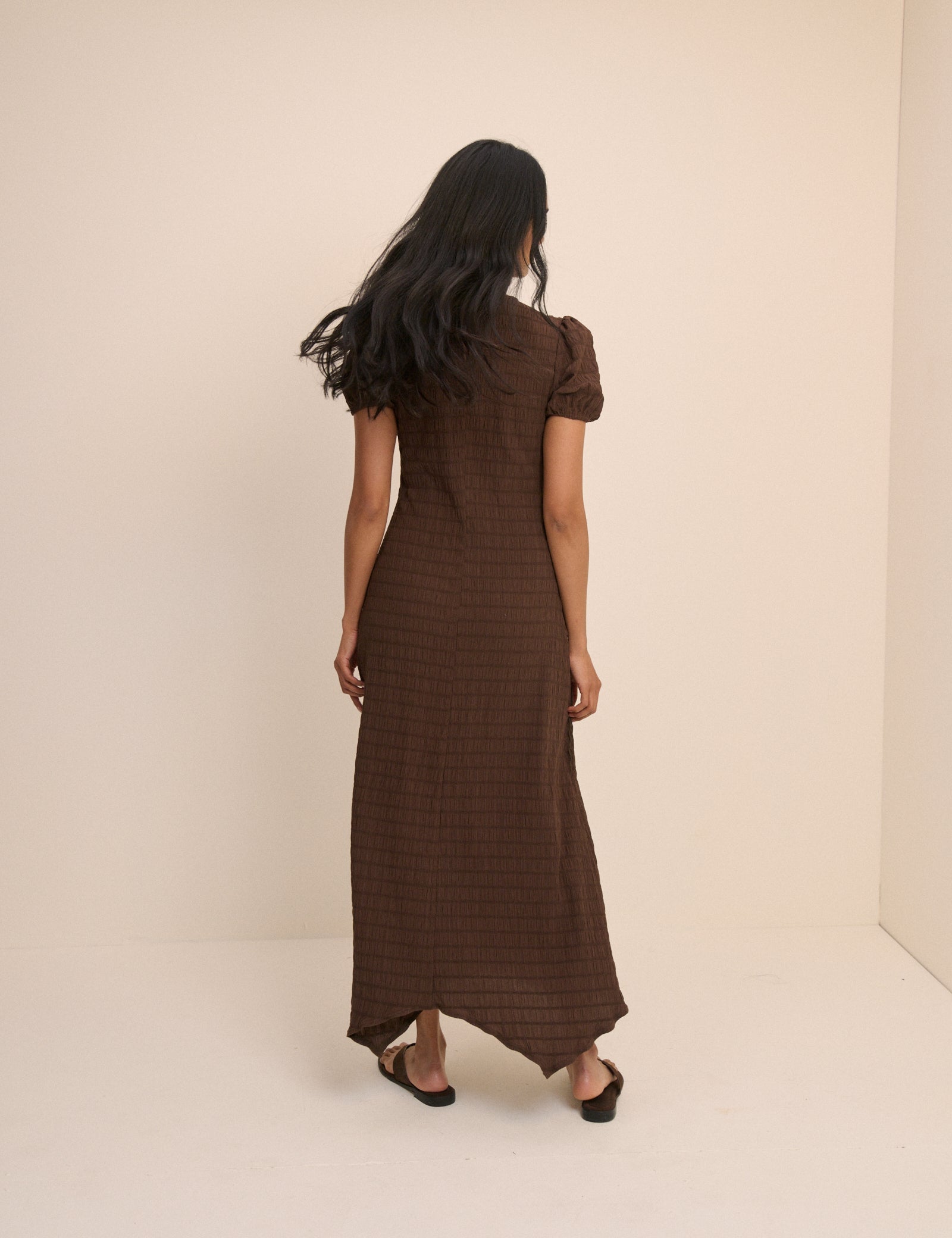 Brown Cassandra Jersey Midi Dress
