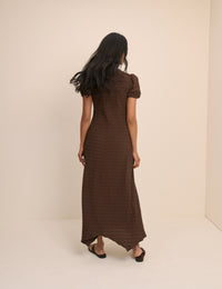 Brown Cassandra Jersey Midi Dress