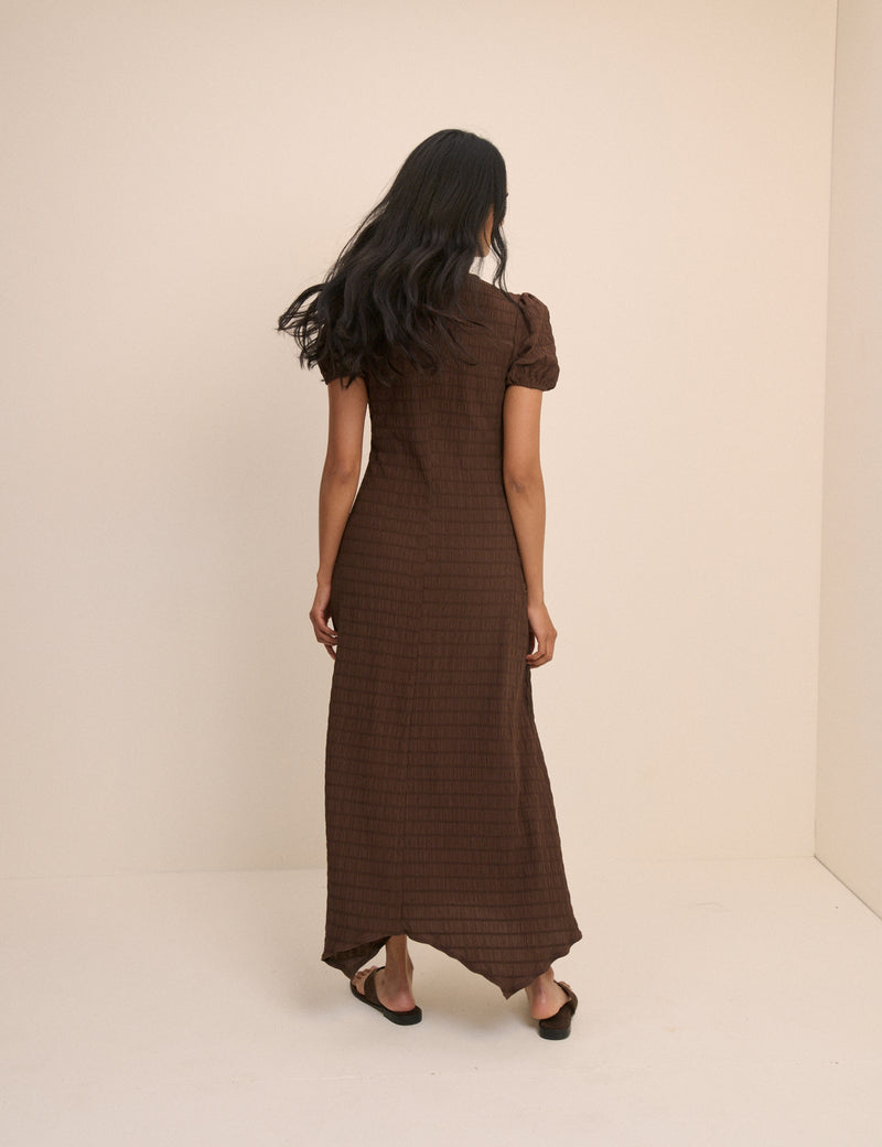 Brown Cassandra Jersey Midi Dress