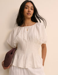 White Pinktuck Viora Top