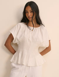 White Pinktuck Viora Top