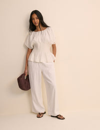 White Pinktuck Viora Top