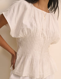 White Pinktuck Viora Top
