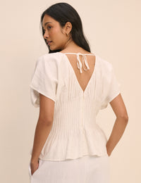 White Pinktuck Viora Top