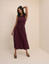 Plum Boat Neck Ayla Midi Dress