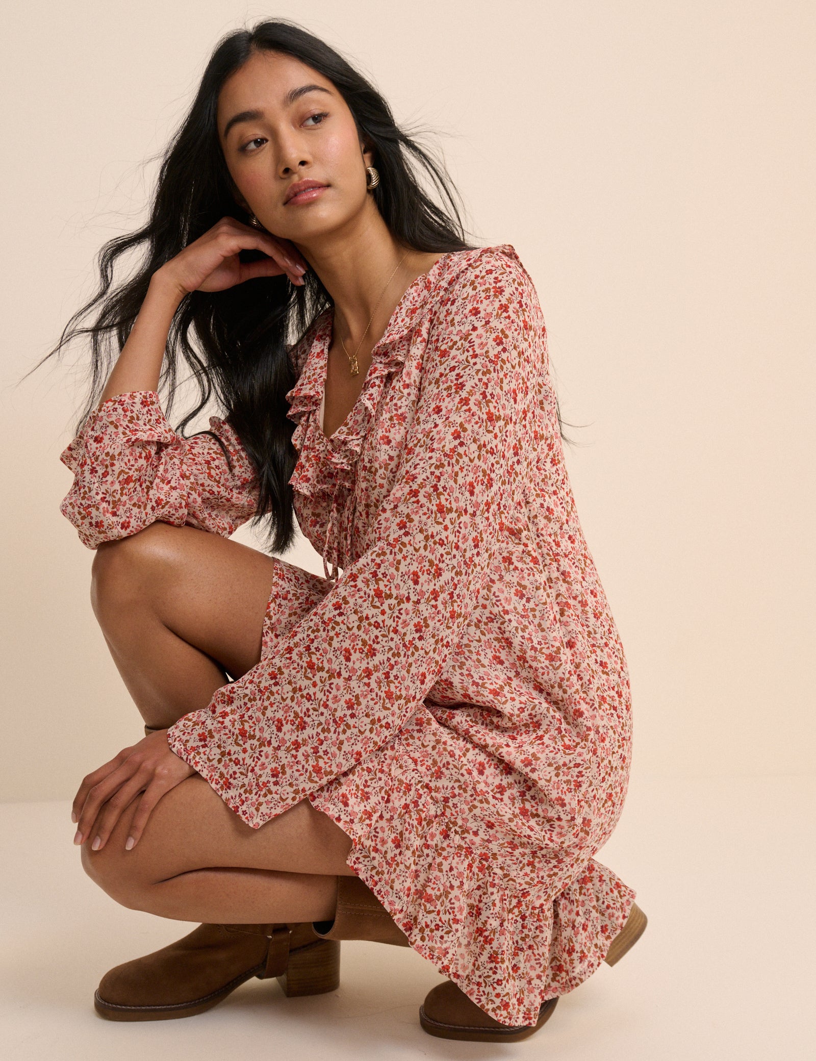 Pink Ditsy Floral Carla Mini Dress