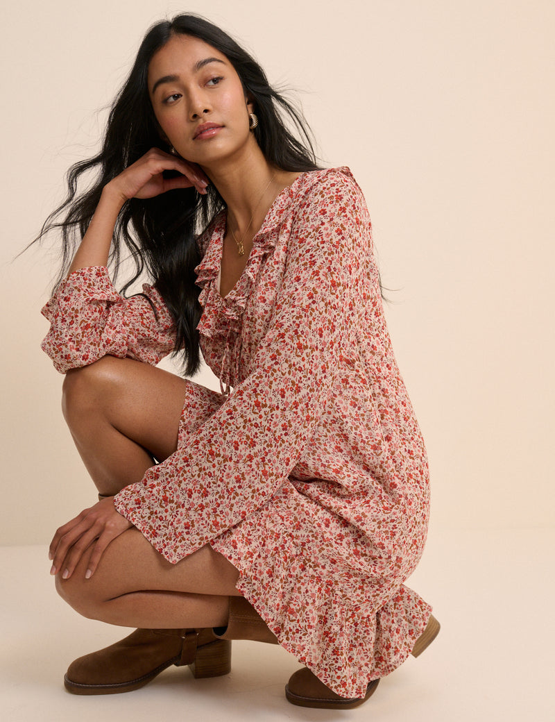 Pink Ditsy Floral Carla Mini Dress