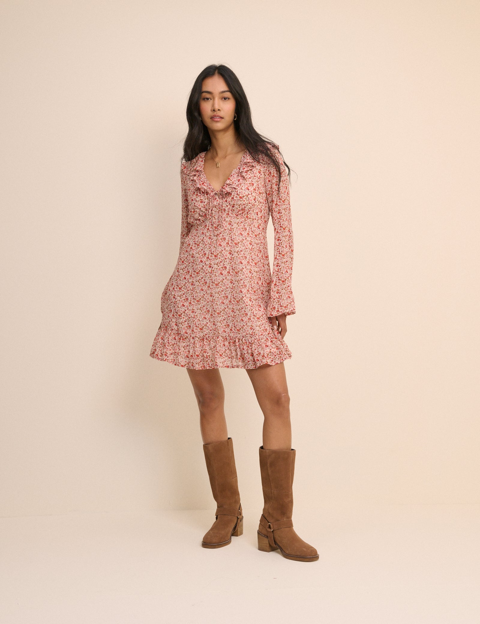 Pink Ditsy Floral Carla Mini Dress