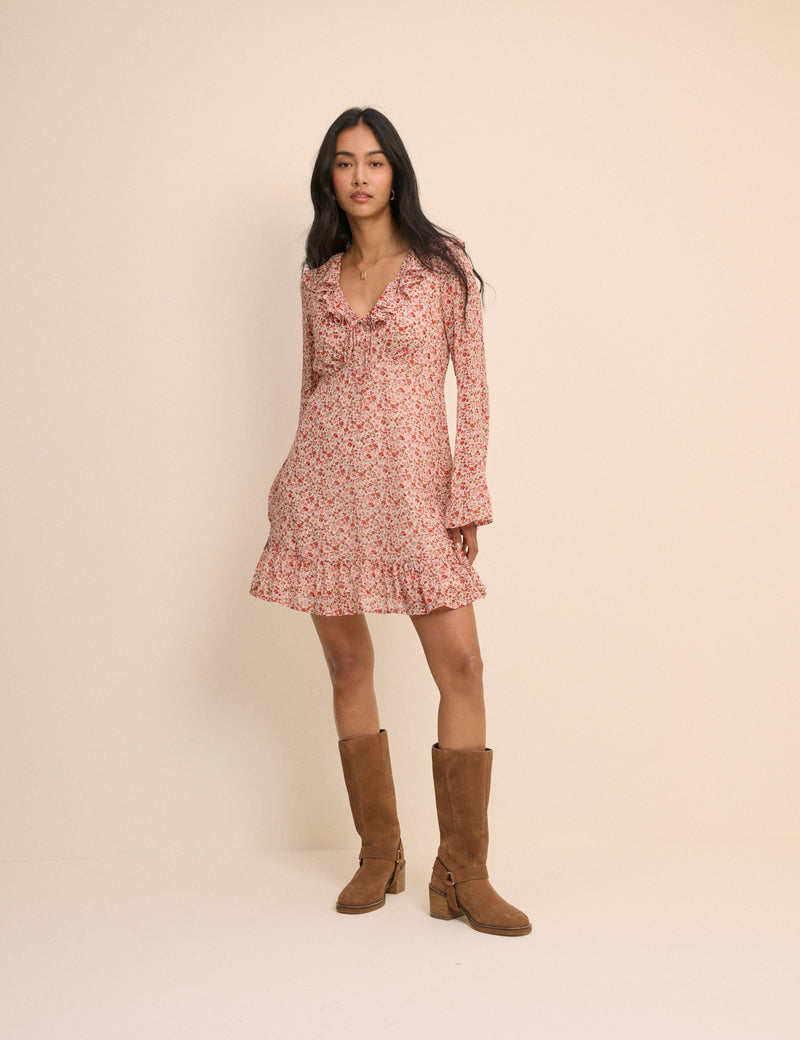 Pink Ditsy Floral Carla Mini Dress