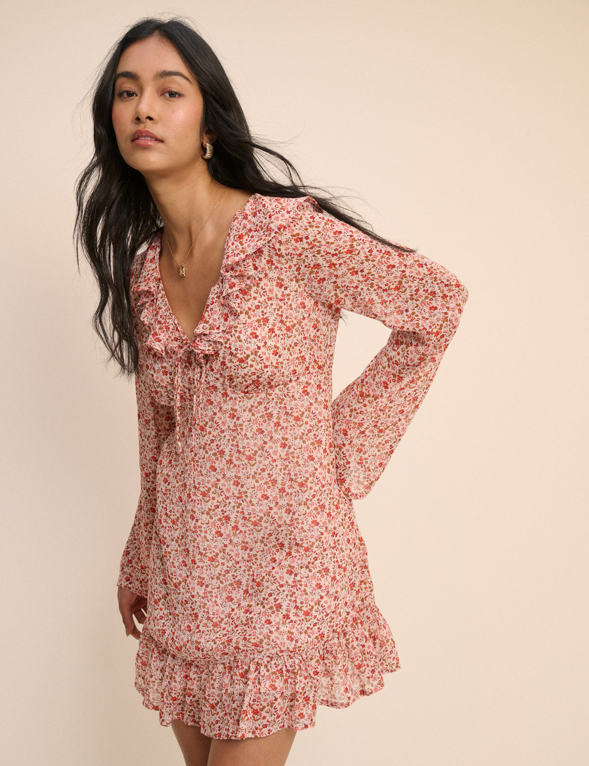 Pink Ditsy Floral Carla Mini Dress