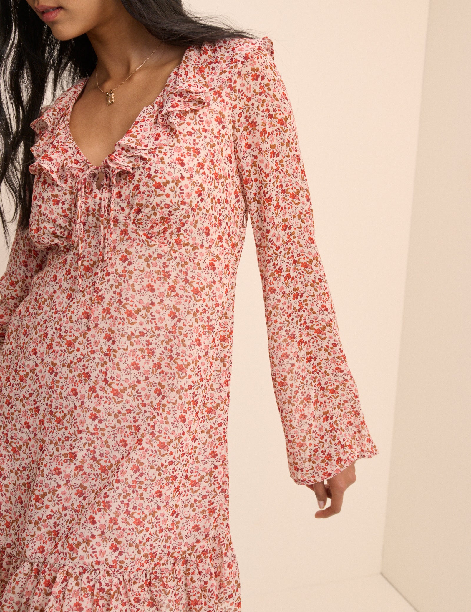 Pink Ditsy Floral Carla Mini Dress