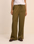 Khaki Satin Wide Leg Lyra Trousers