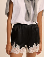 Black and White Lace Trim Virgo Shorts