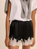 Black and White Lace Trim Virgo Shorts