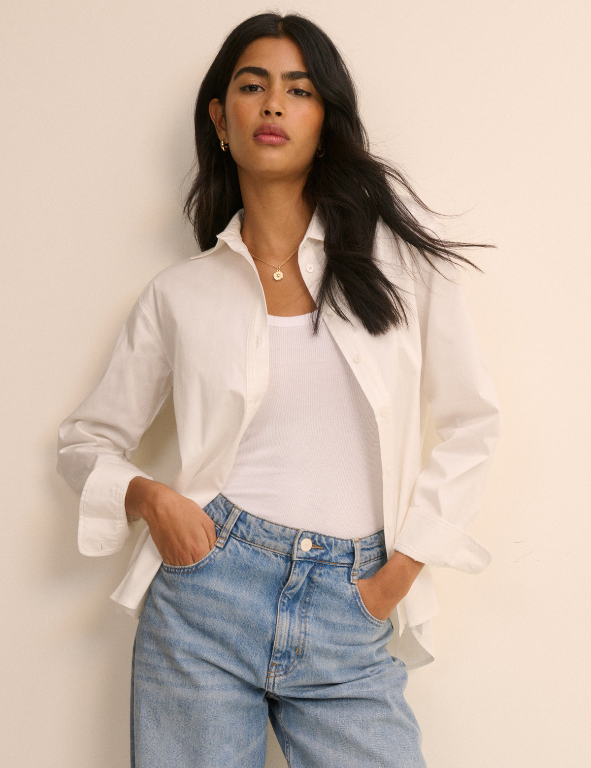White Hestia Relaxed Shirt