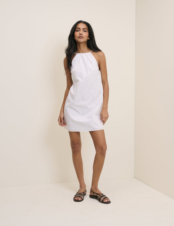 White Halterneck Alessia Mini Dress