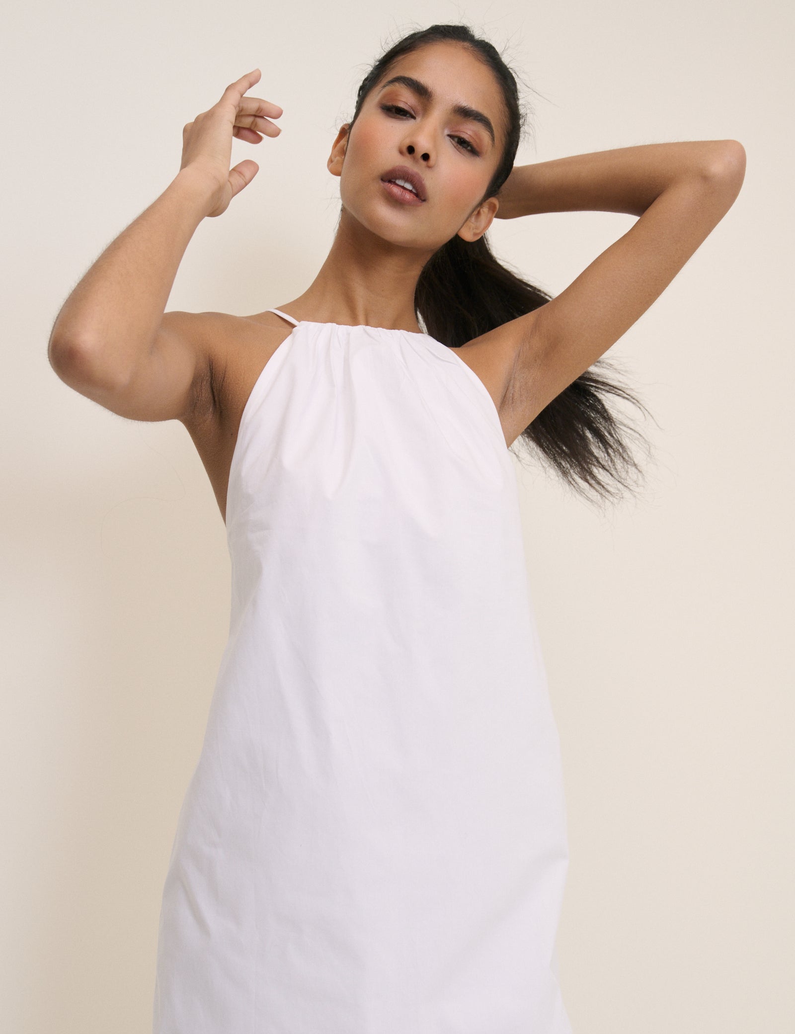 White Halterneck Alessia Mini Dress