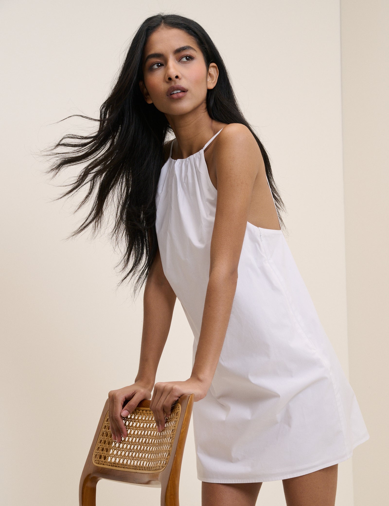 White Halterneck Alessia Mini Dress