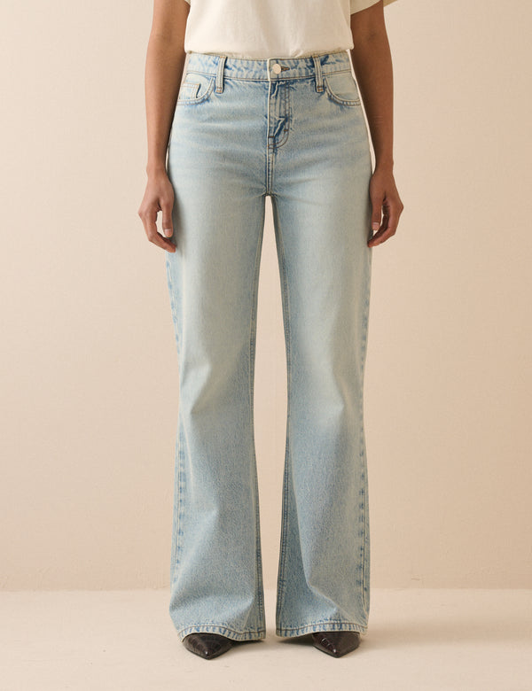 Light Blue Low Rise Penny Relaxed Flare Jeans