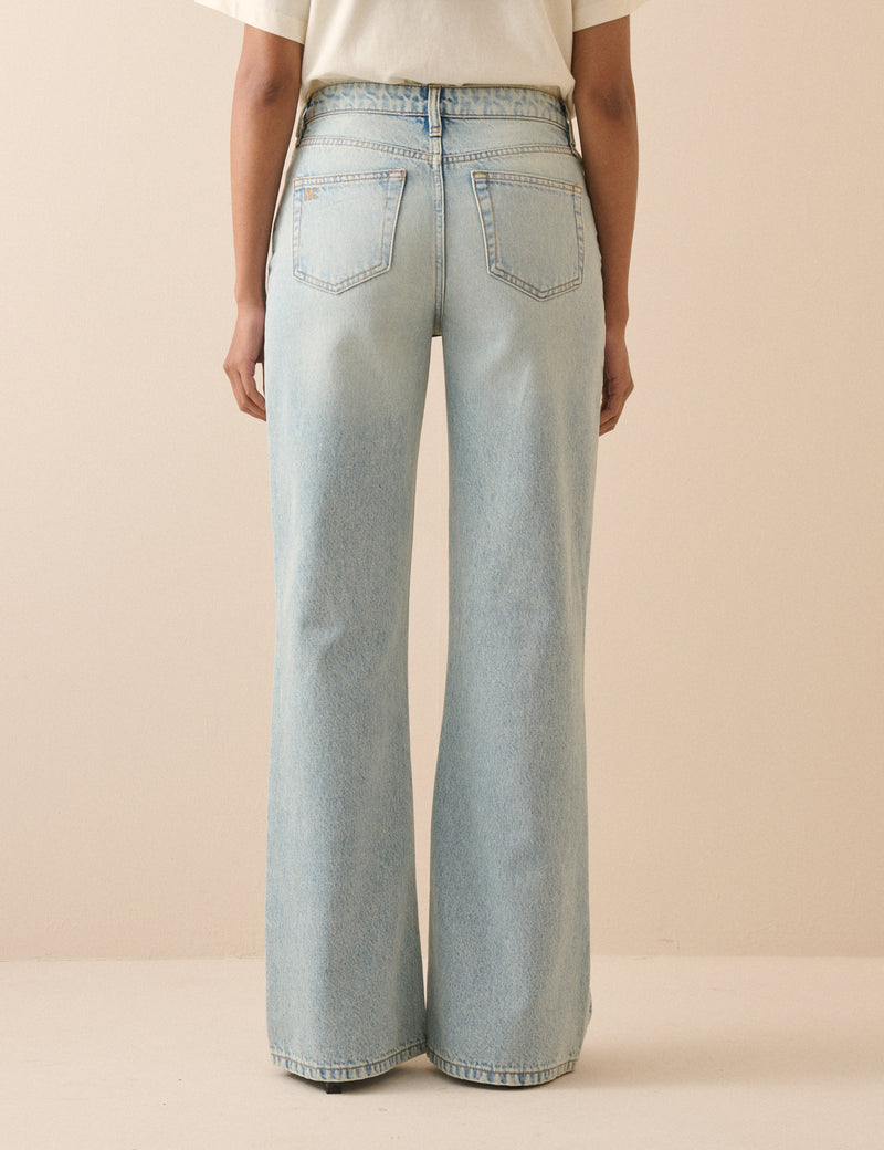 Light Blue Low Rise Penny Relaxed Flare Jeans