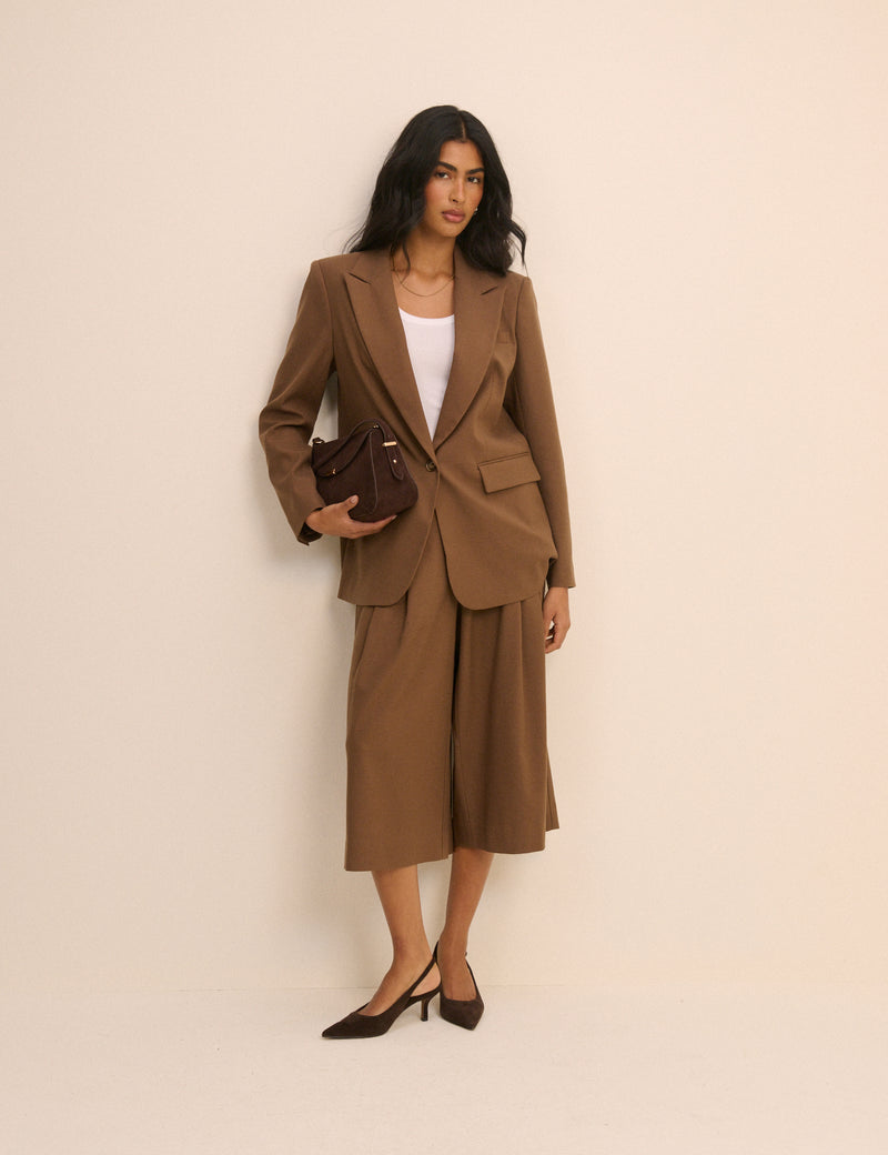 Brown Single Breasted Alicia Blazer