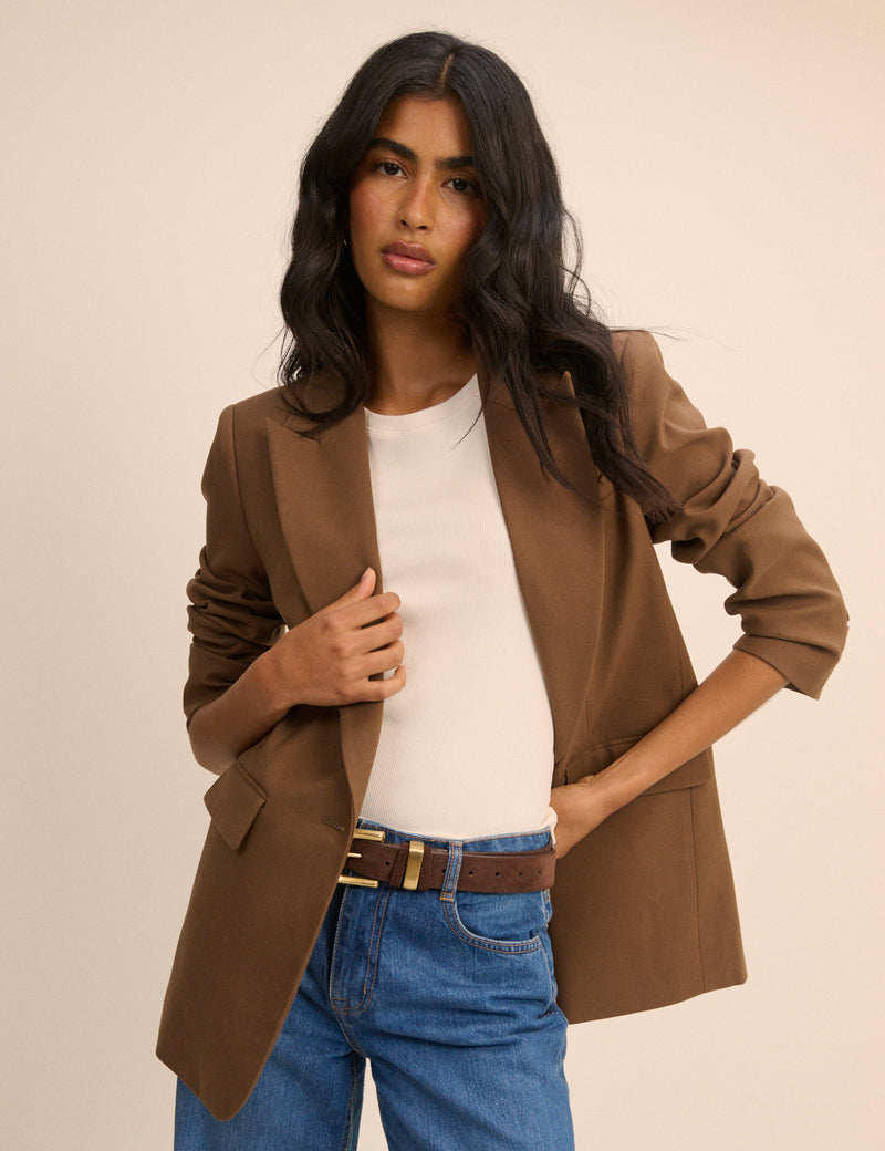 Brown Single Breasted Alicia Blazer