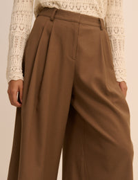 Brown High-Waisted Tailored Culottes
