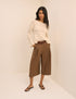 Brown High-Waisted Tailored Culottes