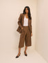 Brown High-Waisted Tailored Culottes